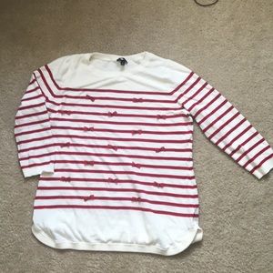 Red and white striped sweater size small